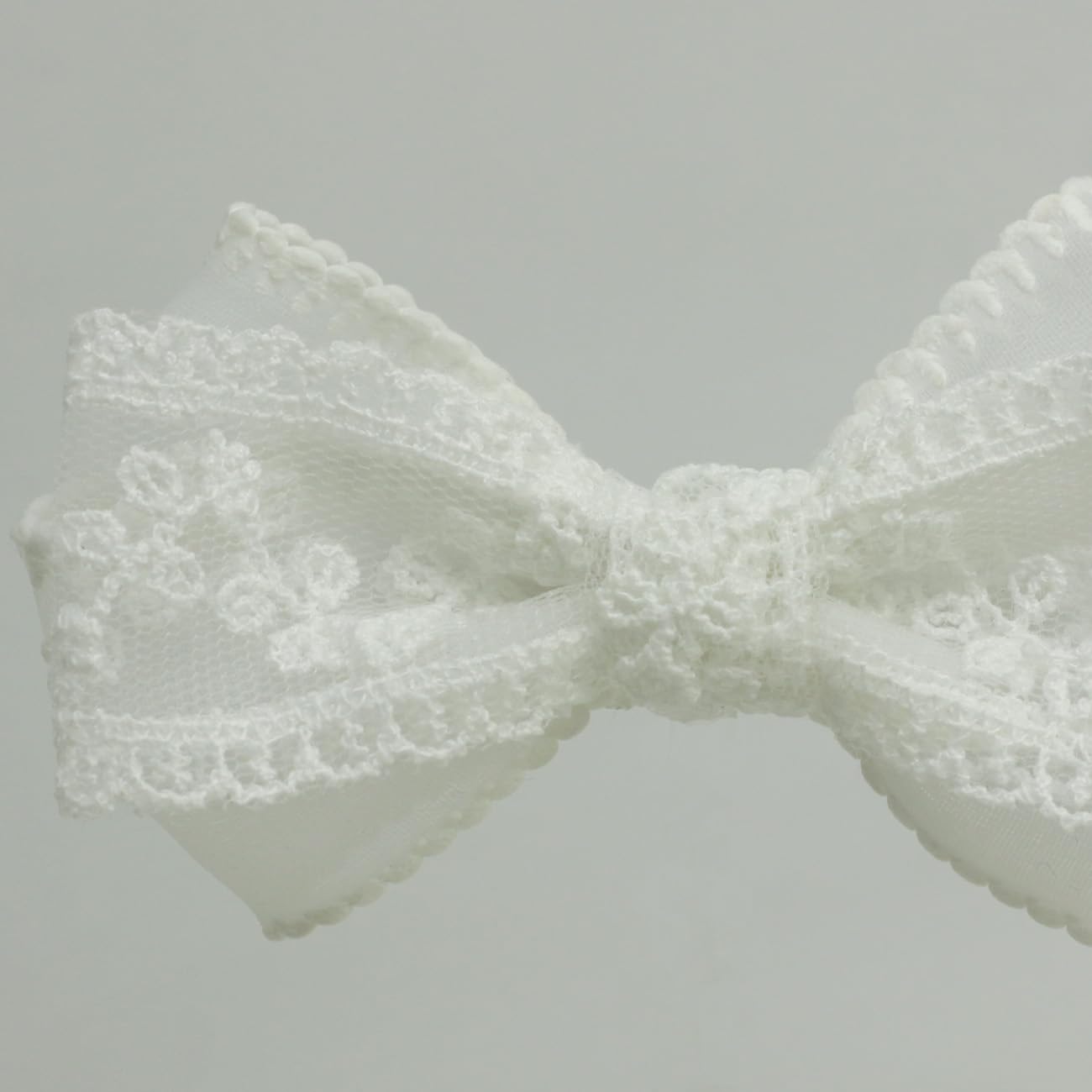 Nihao Baby lace bow headband, soft adjustable fit for delicate baby hair