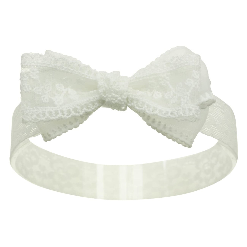 Nihao Baby off-white lace baptism headband for christening photos