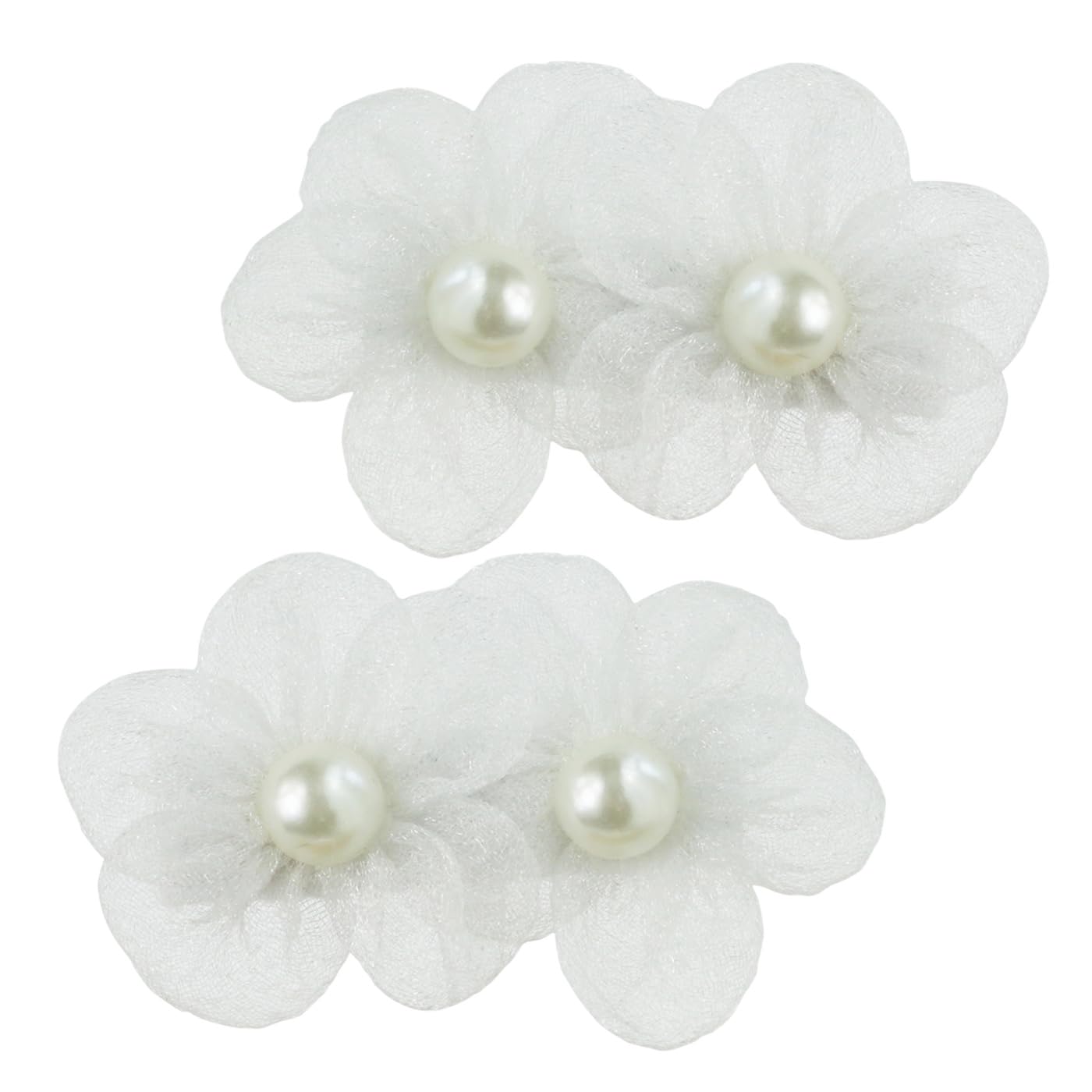 Nihao Baby white flower hair clip with 1.4-inch alligator grip for secure baptism outfits