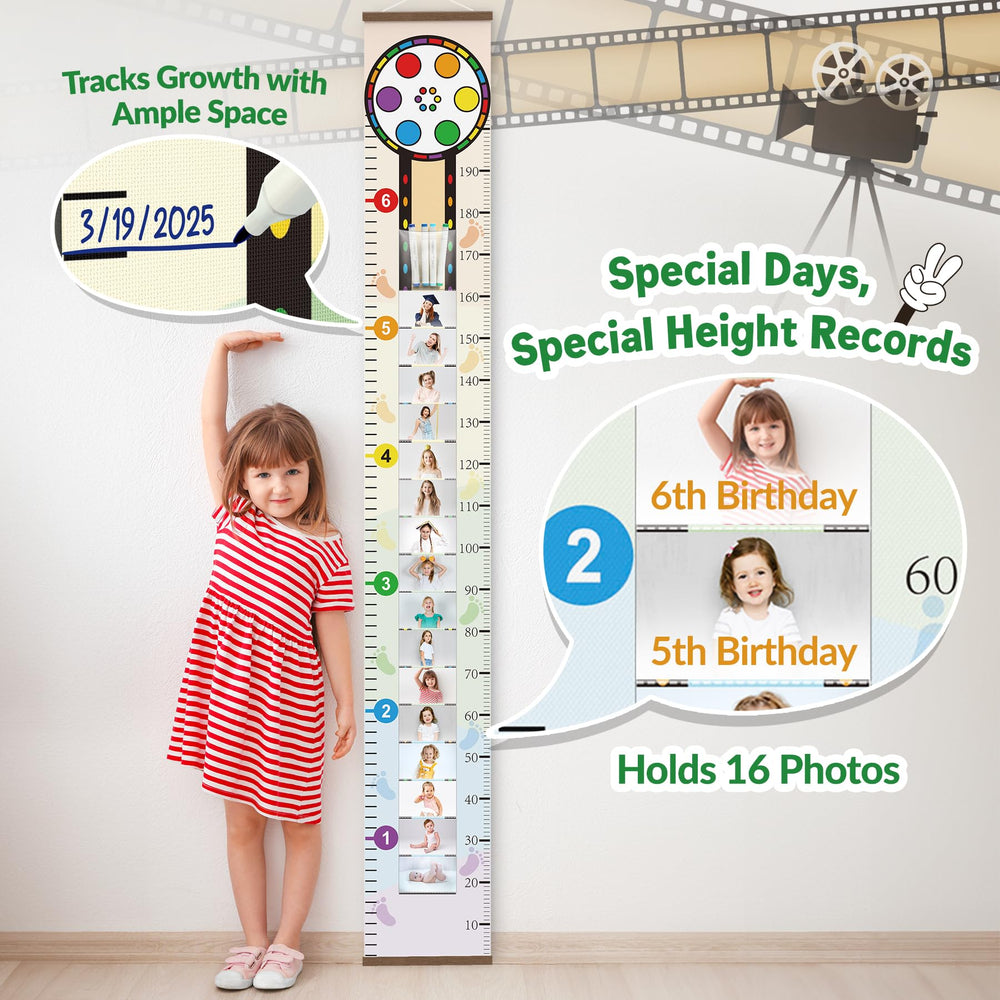 NiHome growth chart top pocket markers keeps pens within reach during measurements