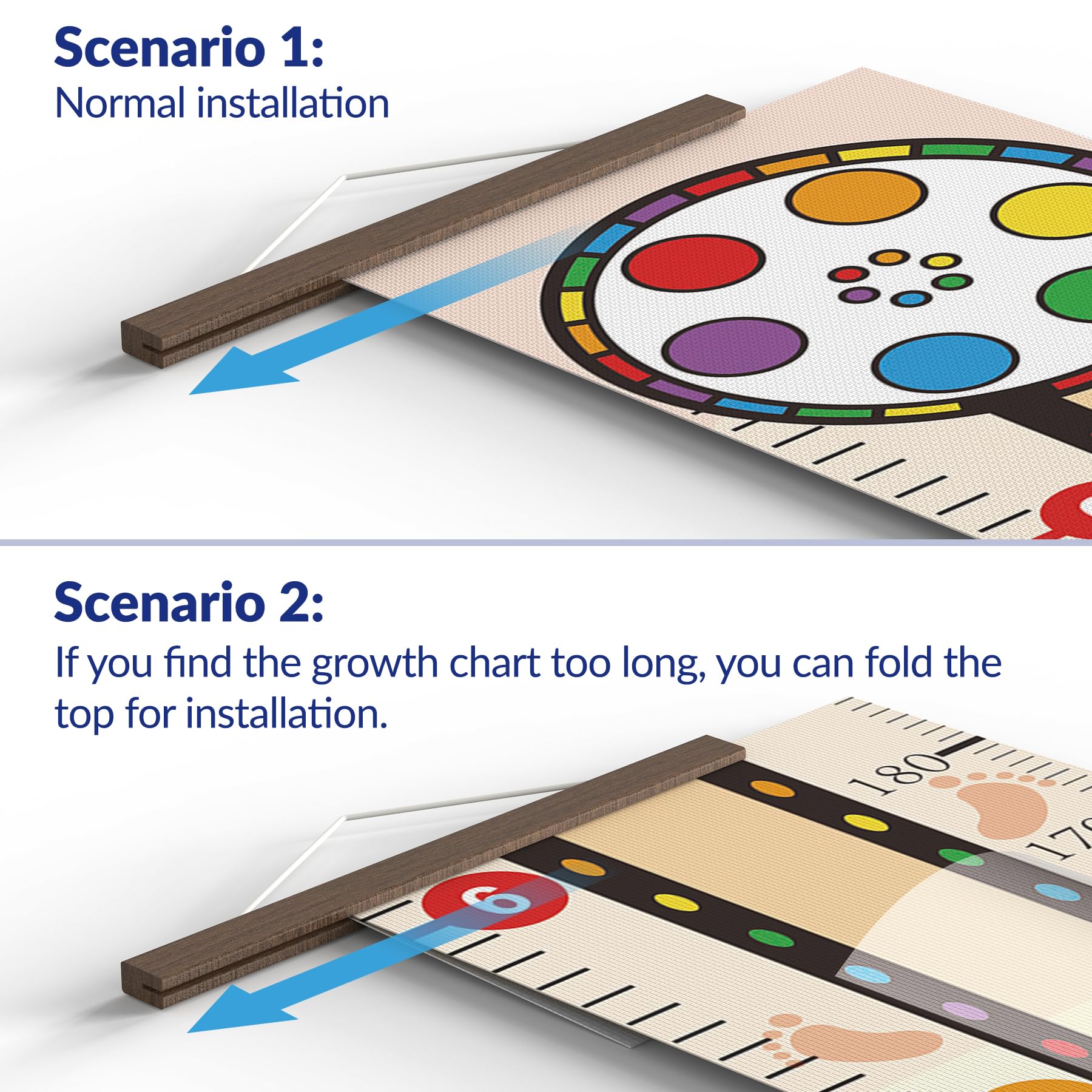 NiHome height chart adjustable wooden bars let you customize placement