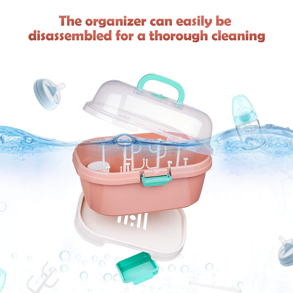 NiHome pink container with transparent lid adds style and visibility.