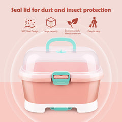 NiHome portable bottle drying rack with cutlery organizer for travel efficiency.