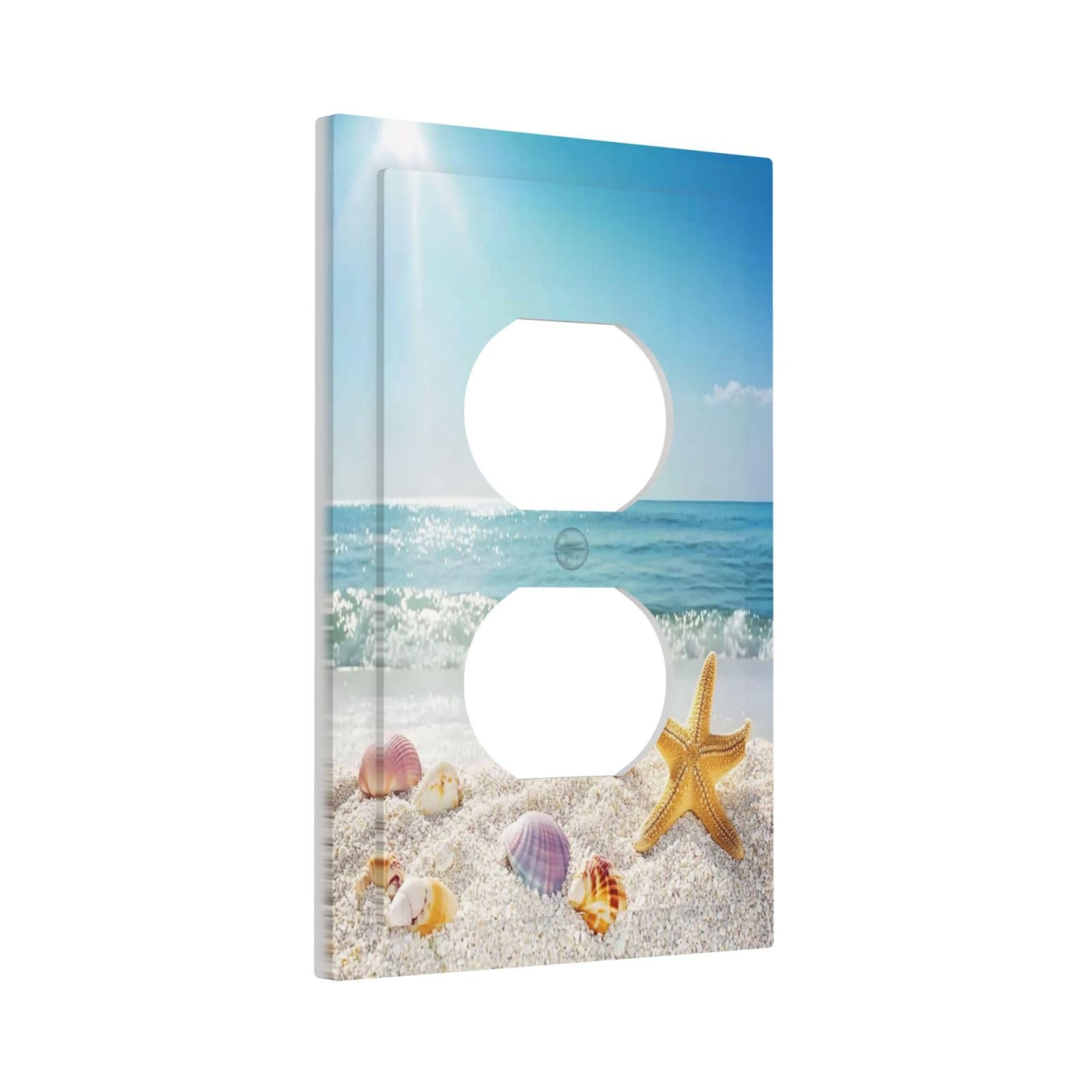 Nijuodnijir colorful seashell pattern wall plate brightens rooms with easy-clean finish