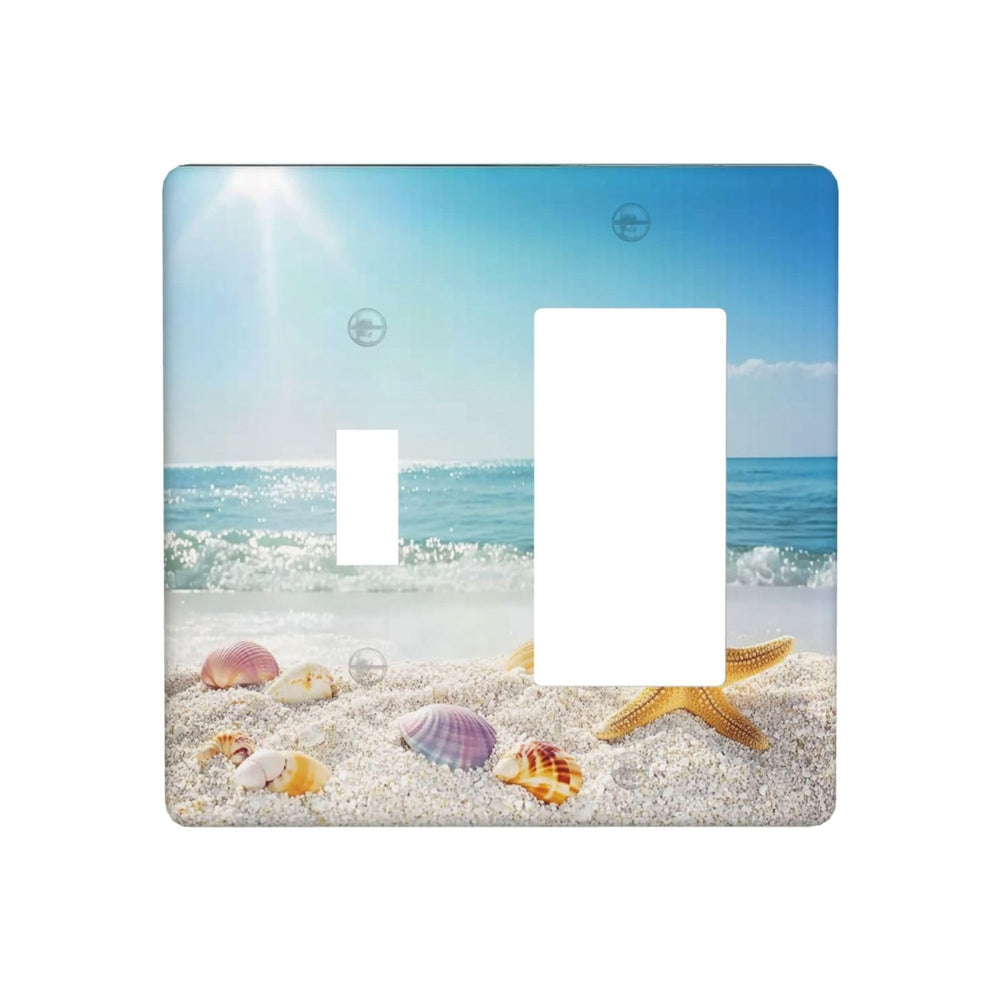 Nijuodnijir outlet wall plate with summer beach seashell print for kids' rooms