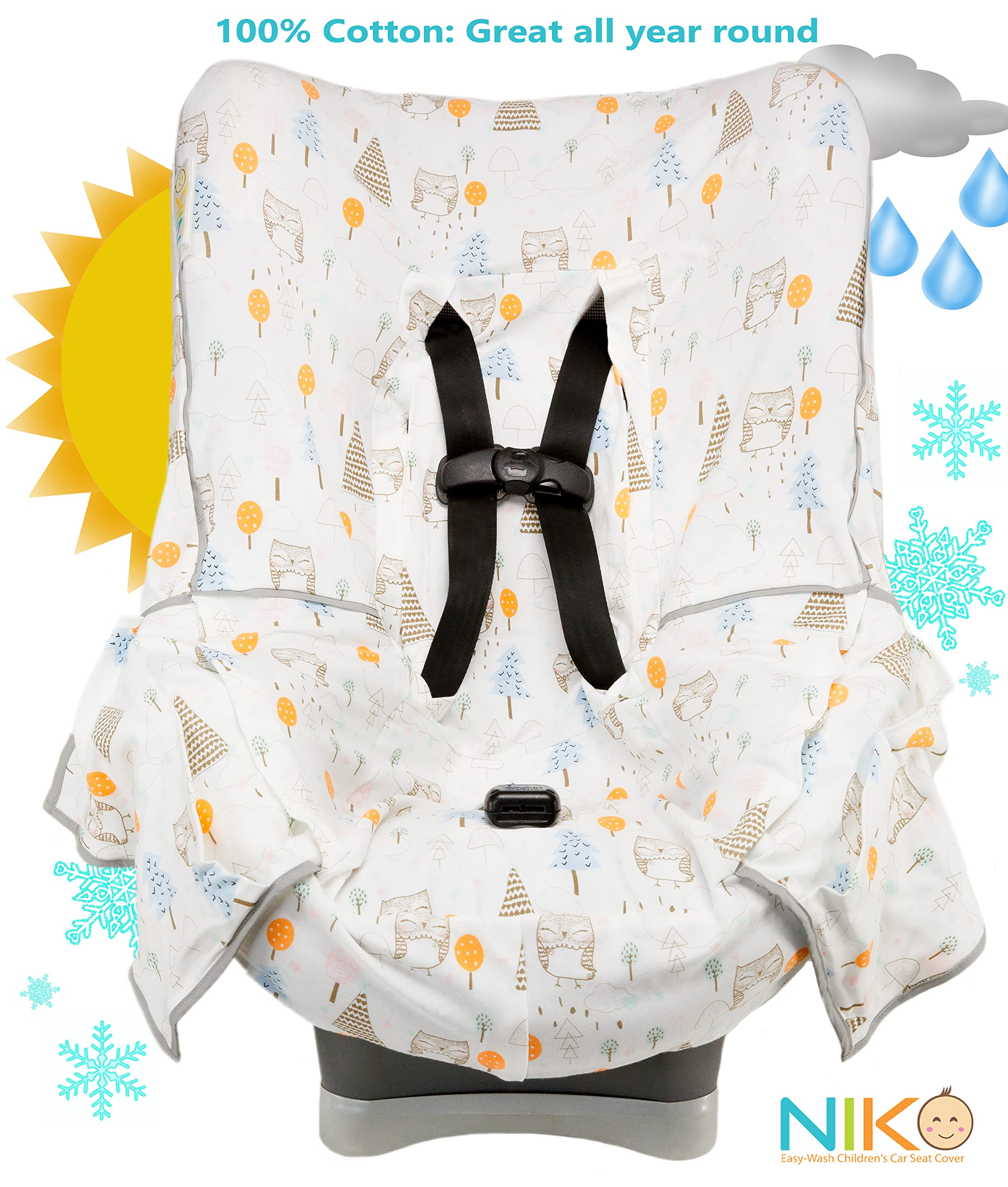 Niko Easy-Wash waterproof bottom panel shields the seat.