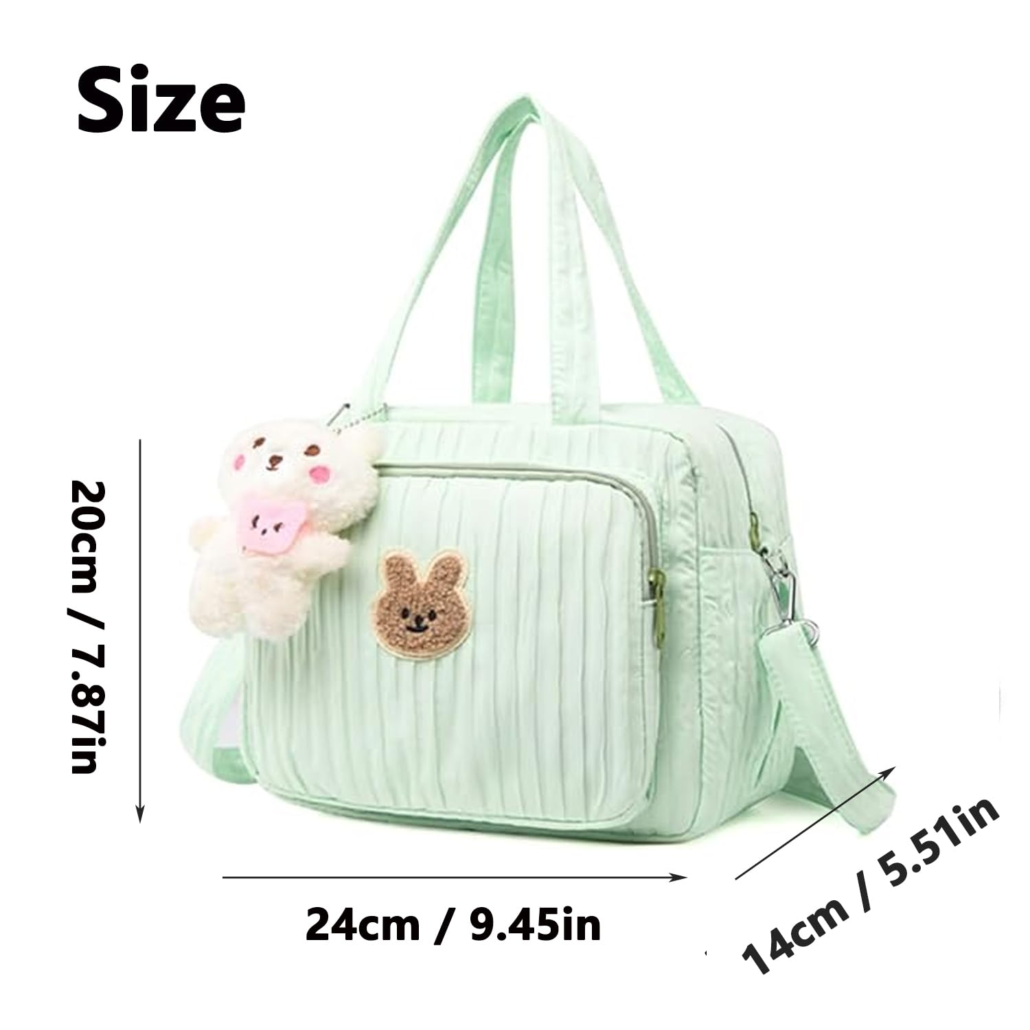 NIKUKY Diaper Bag Tote compact size fits under strollers and seats