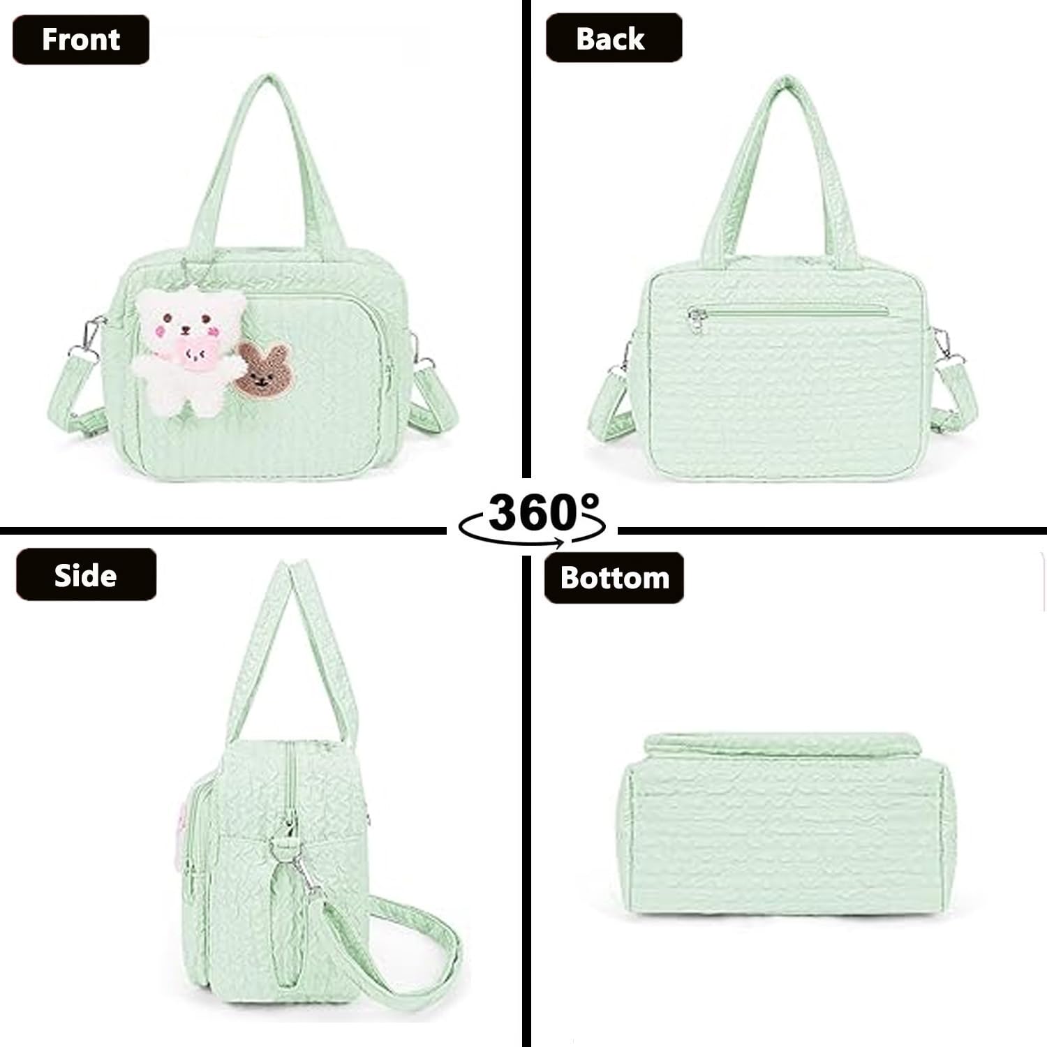 NIKUKY Diaper Bag Tote insulated bottle pockets keep feeds at temp