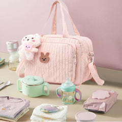 NIKUKY diaper bag tote with quick-access side pocket for tissues