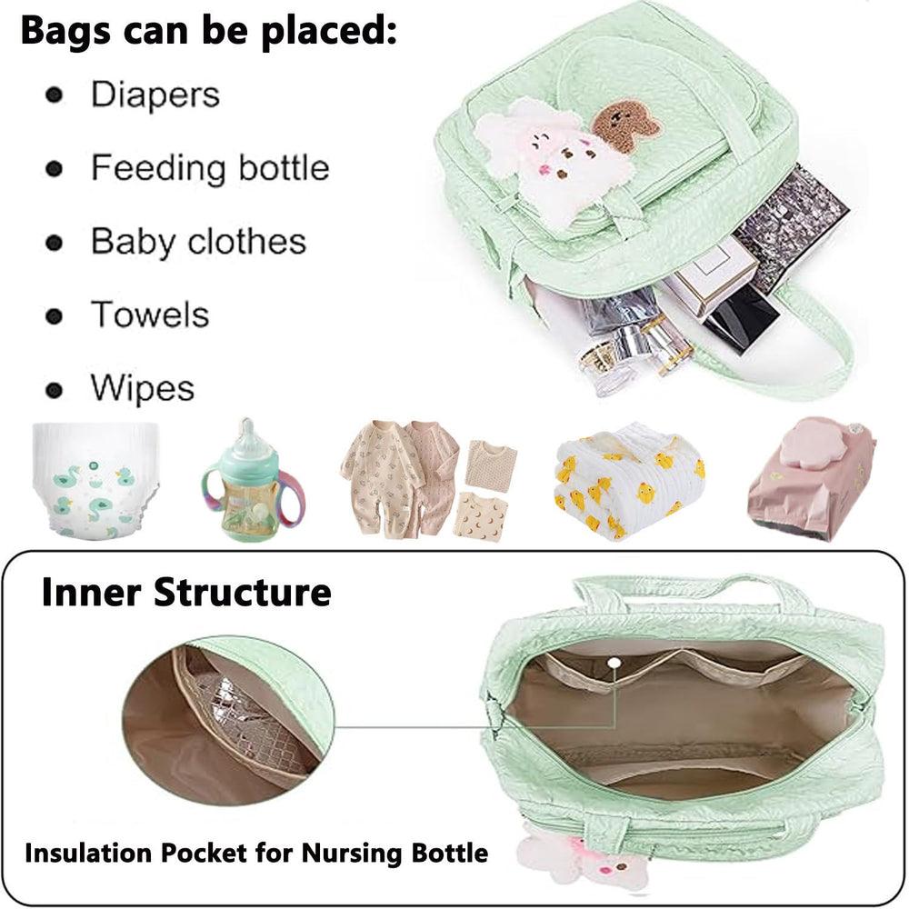 NIKUKY Diaper Bag Tote structured base prevents tipping