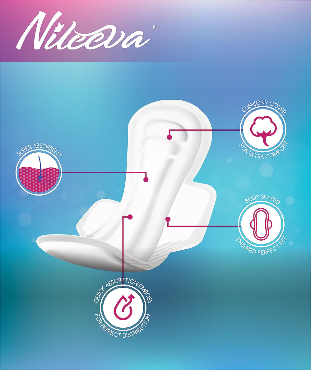 Nileeva Care Maxi individually wrapped pads for discreet use