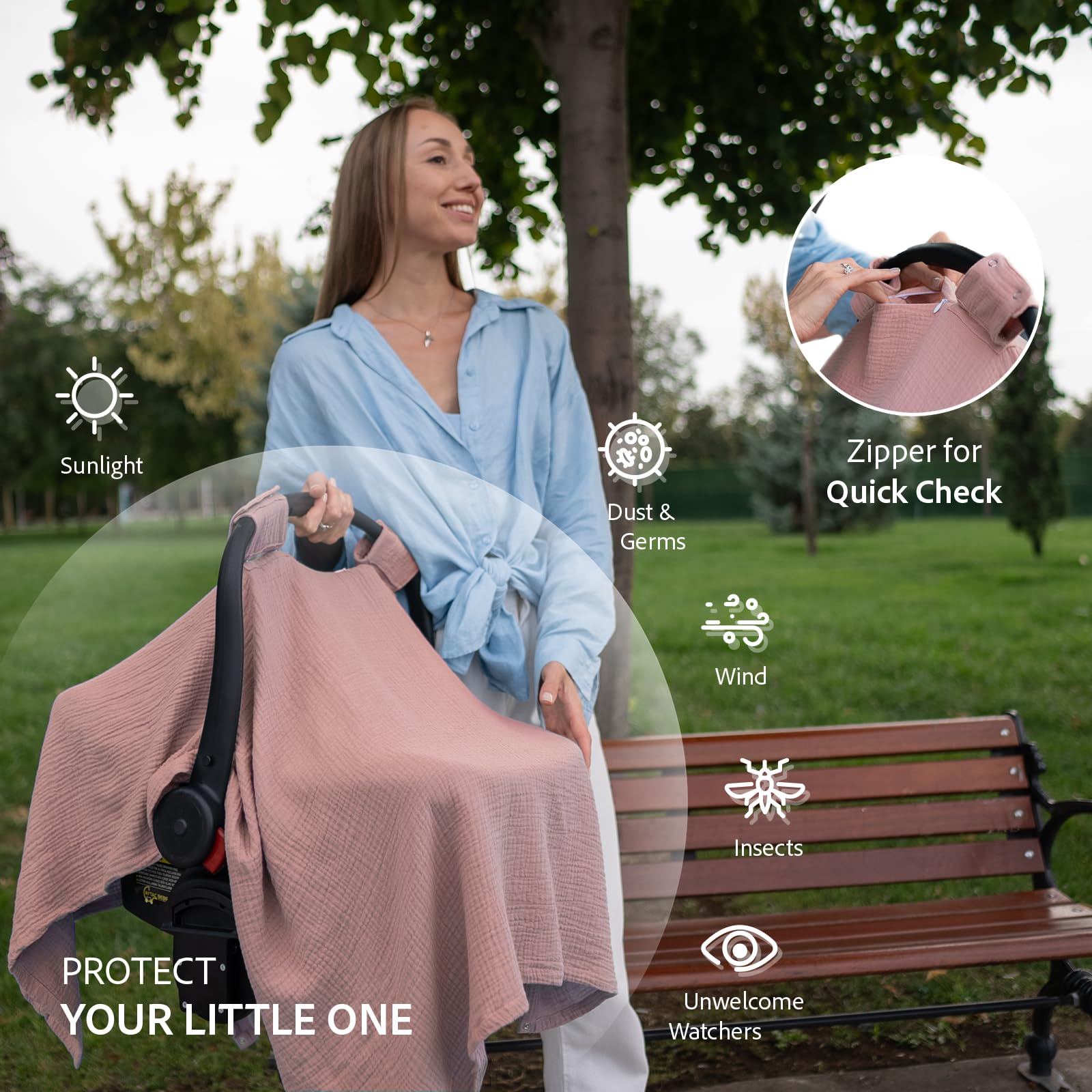 Large 37x47 inch coverage supports versatile on-the-go use.