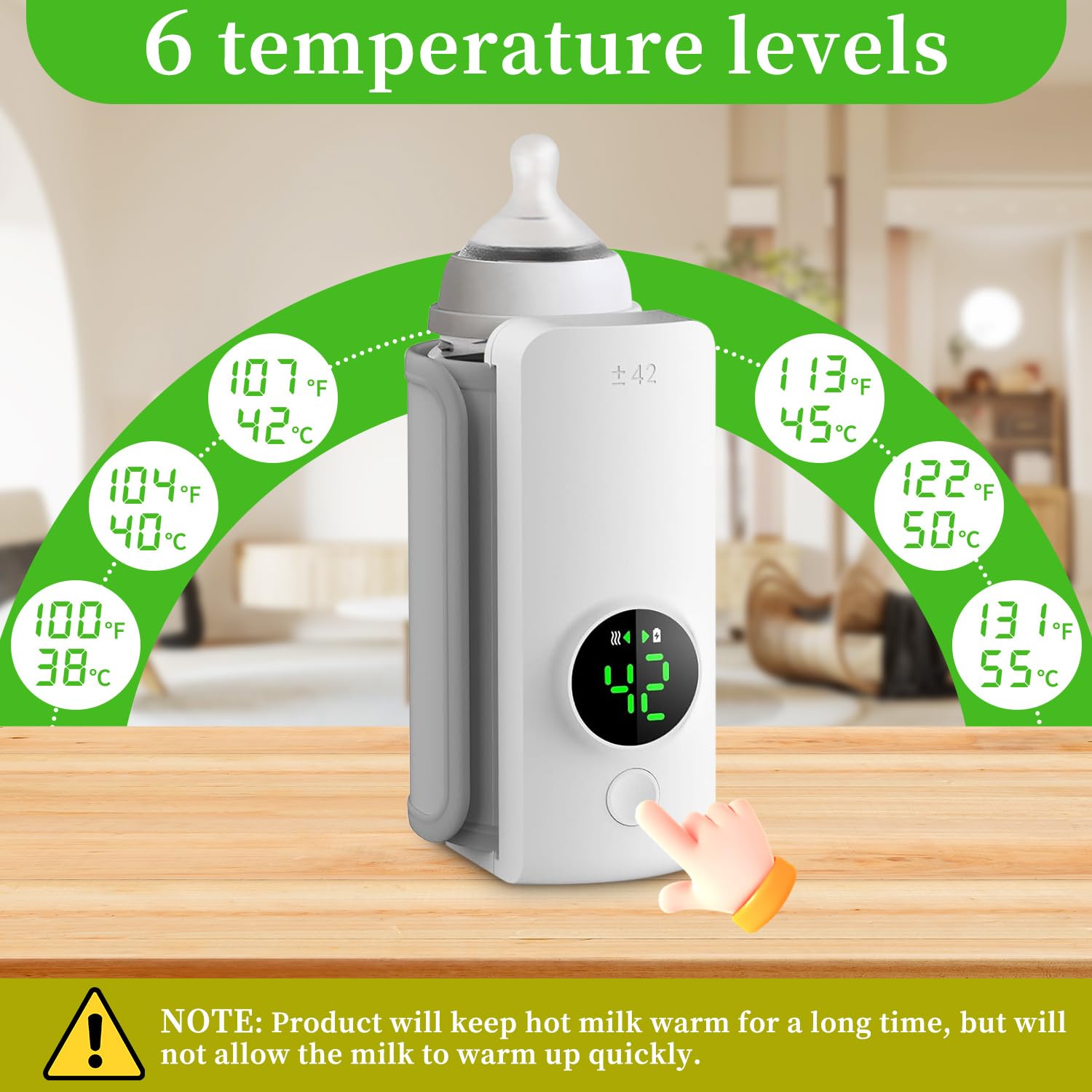 Niluto 360 surround warming keeps milk at the right temperature.
