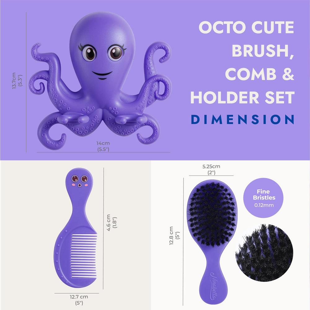 Ninabella wall-mounted octopus holder keeping brushes within easy reach for quick grooming