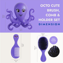 Ninabella wall-mounted octopus holder keeping brushes within easy reach for quick grooming