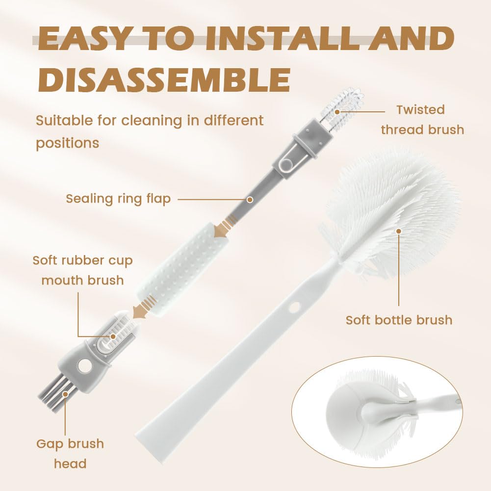 NineFOX travel bottle brush 13.5 inches ideal for travel bottles.