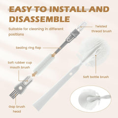 NineFOX travel bottle brush 13.5 inches ideal for travel bottles.
