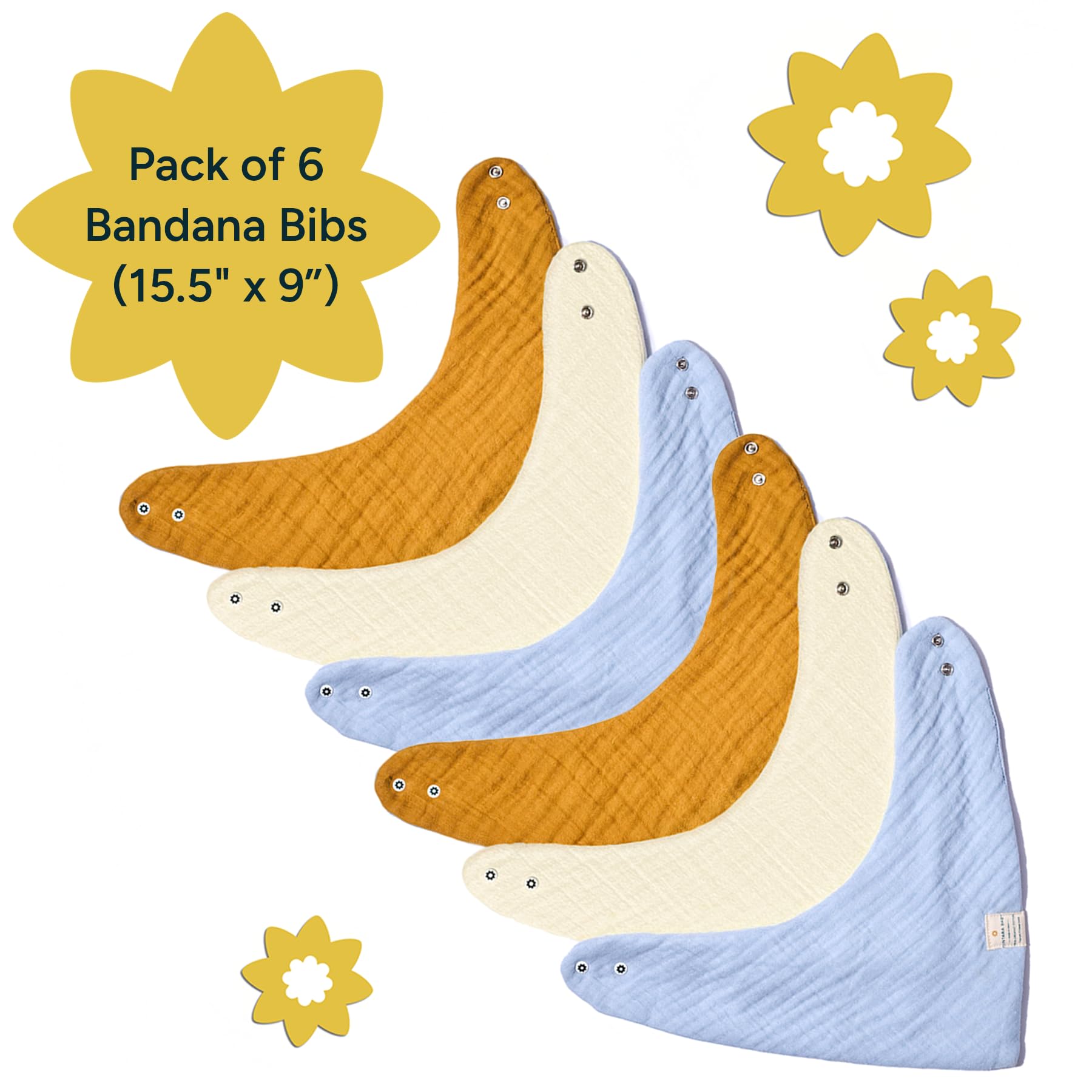 NINTARABABY Bandana Bib features GOTS-certified cotton and safe materials.