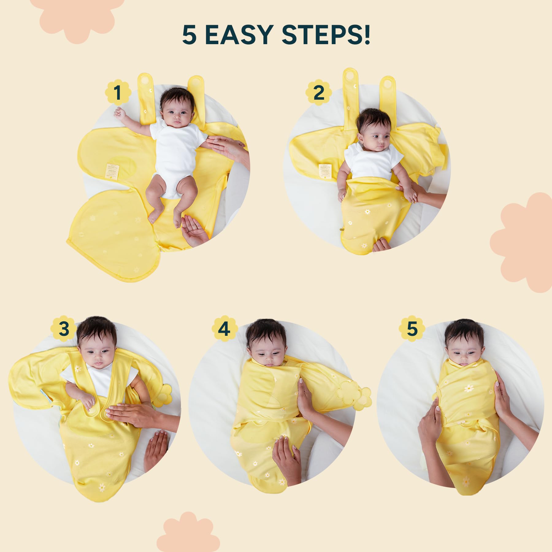 NINTARABABY bottom zipper eases diaper changes without unswaddling