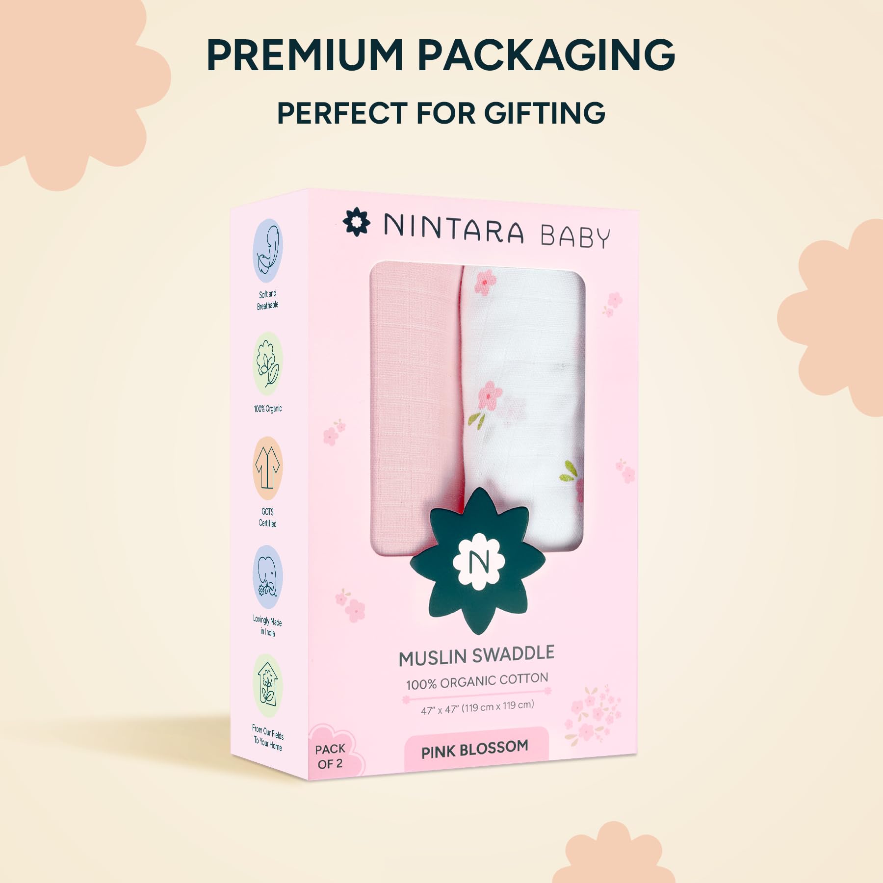 NINTARABABY breathable, lightweight swaddle demonstrates temperature regulation