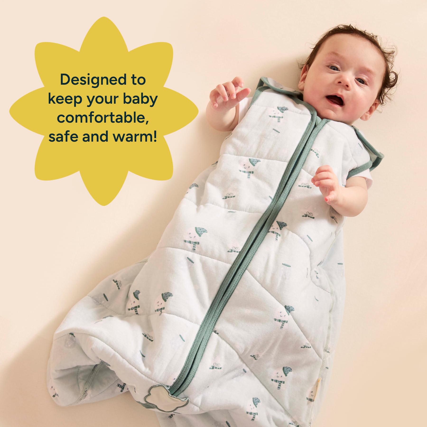 NINTARABABY Sleep Sack top-to-bottom zipper enables easy nighttime diaper access