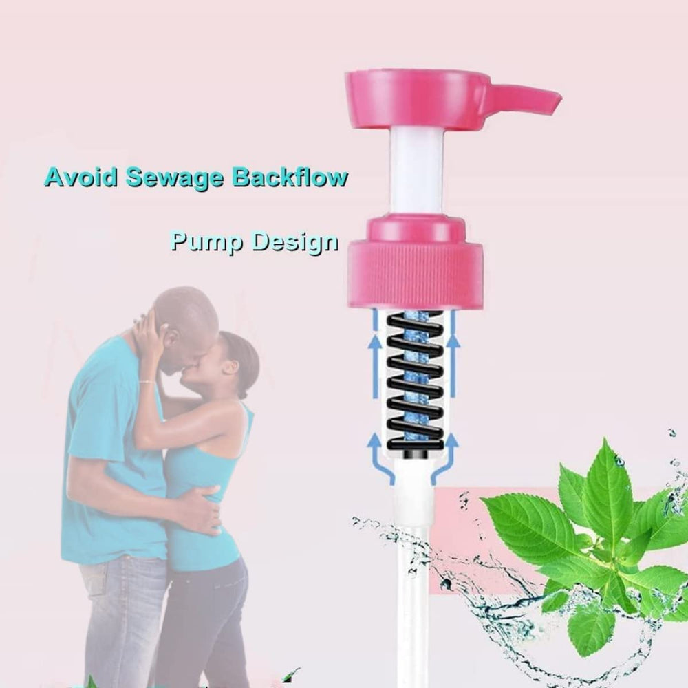 NINXIMI manual pump offers adjustable flow control during cleansing.