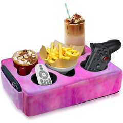NISDOING couch cup holder pillow with 5-hole design keeps drinks stable on uneven surfaces.