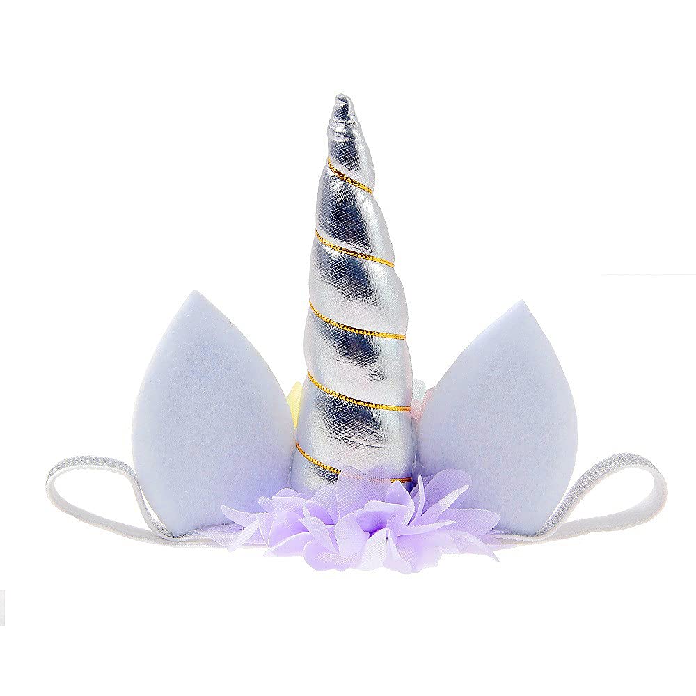 Nishine glitter unicorn horn headband for babies, perfect accessory for parties and celebrations.