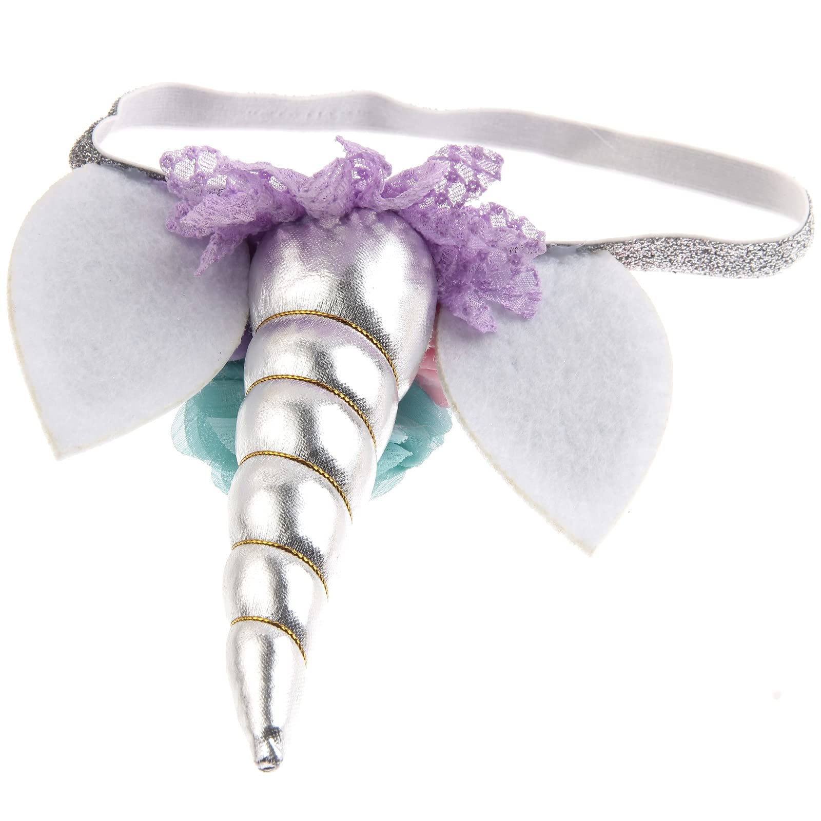 Nishine glitter unicorn horn headband adds festive charm to birthday celebrations.