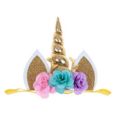 Nishine glitter unicorn horn headband for babies, ideal for photos and parties.