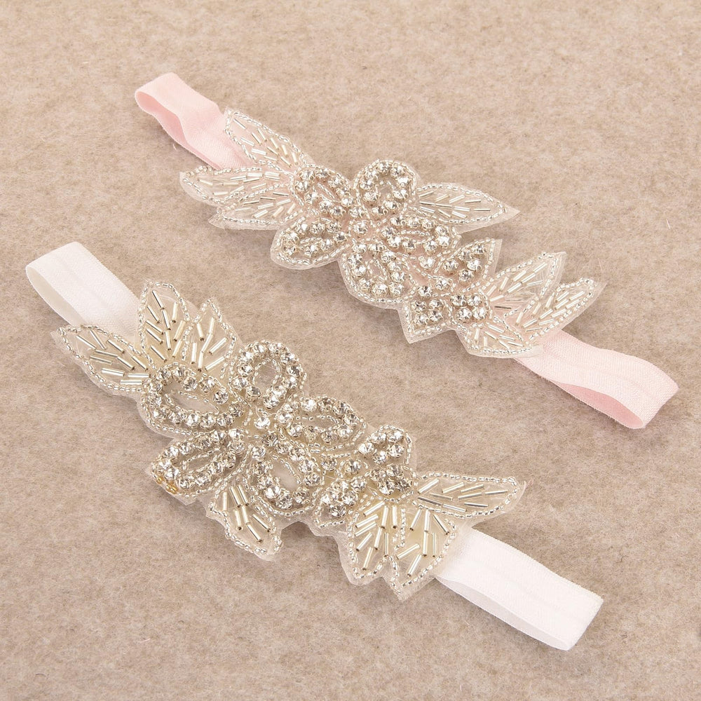 Nishine baby headband with elastic band, secure fit for everyday wear and special occasions.