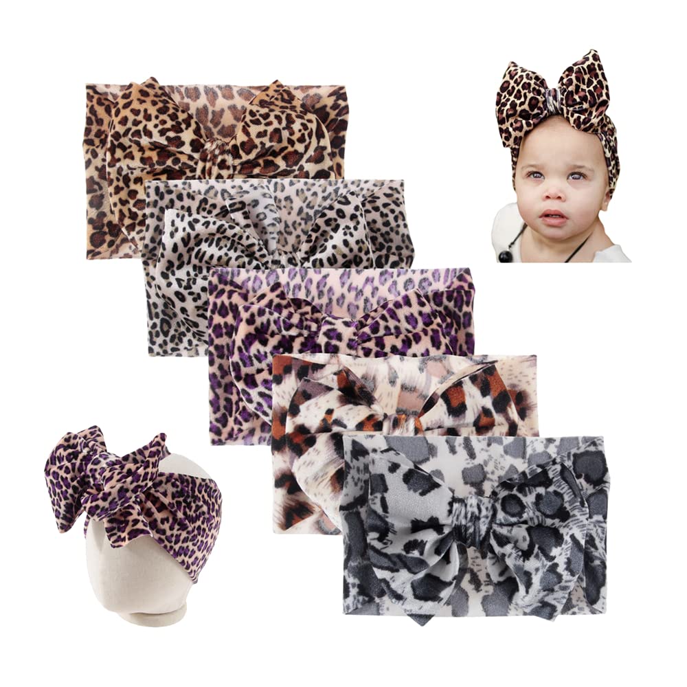 Nishine leopard headwrap for baby with soft cotton, ideal for photoshoots.