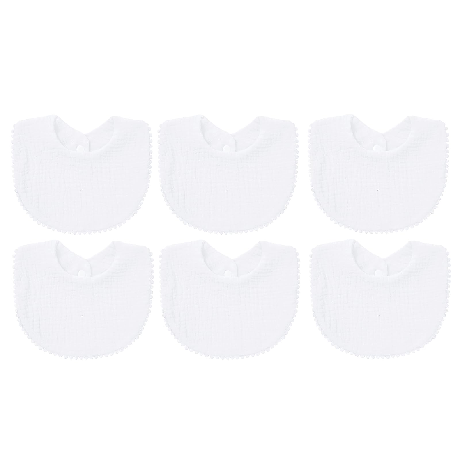 Nishine muslin baby drool bibs white pack viewed together for daily use