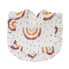 Nishine rainbow drool bibs closeup cotton texture highlights soft breathable material