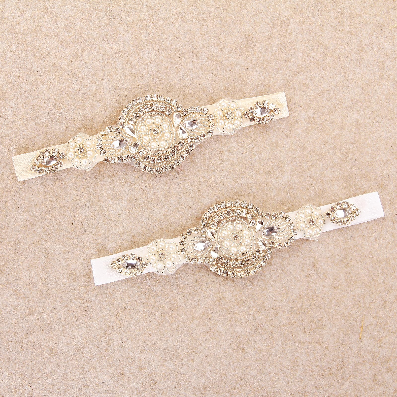 Nishine rhinestone baby headband with elastic band for comfortable wear.
