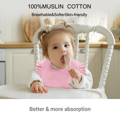 NISXABEBE six-pack bibs showing 4-layer cotton softness and absorbency.