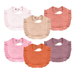 NISXABEBE baby muslin bibs 6-pack with soft, breathable cotton for drool protection