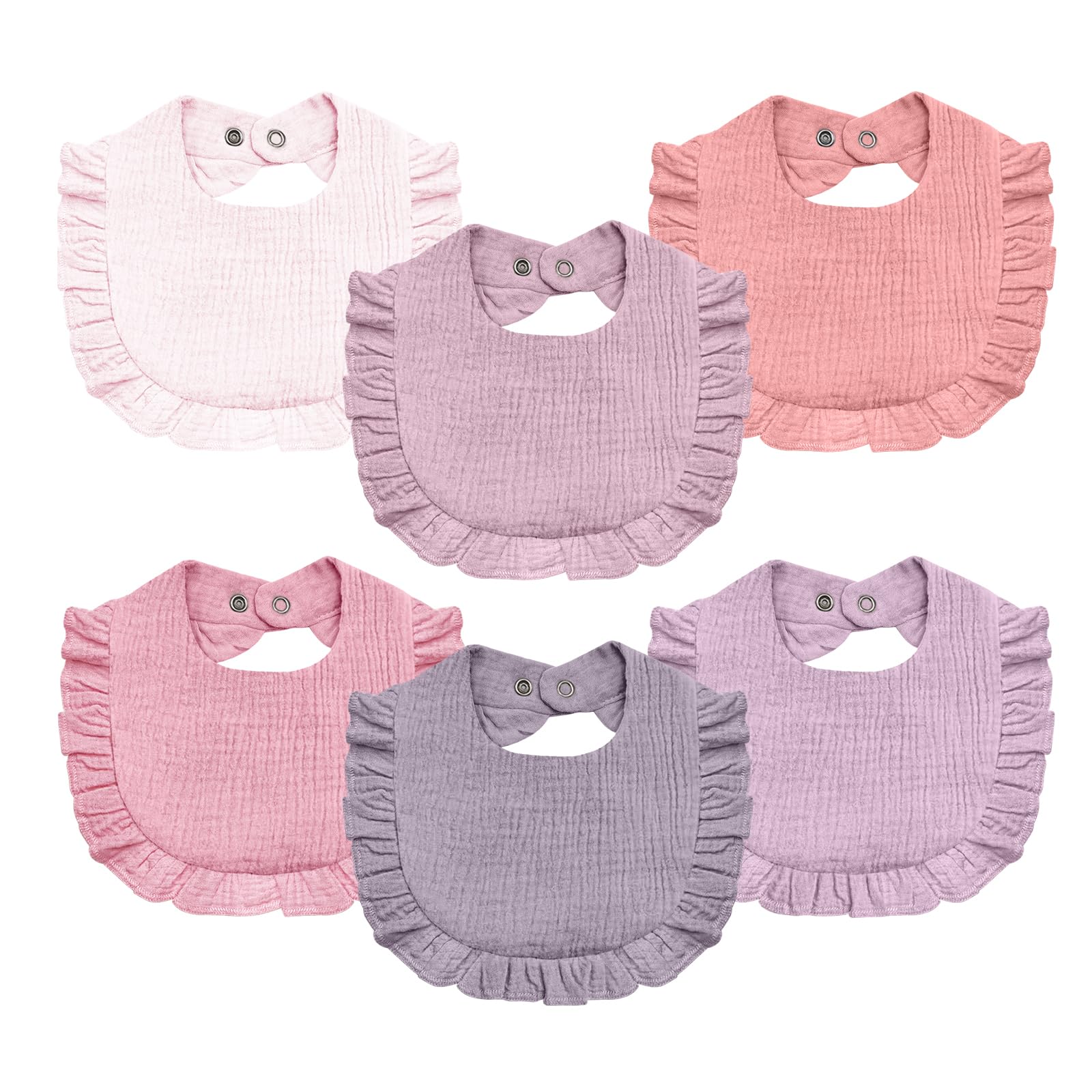 NISXABEBE baby muslin bibs with flounce-lace border for style and moisture control.