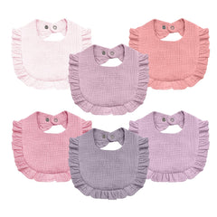 NISXABEBE baby muslin bibs with flounce-lace border for style and moisture control.