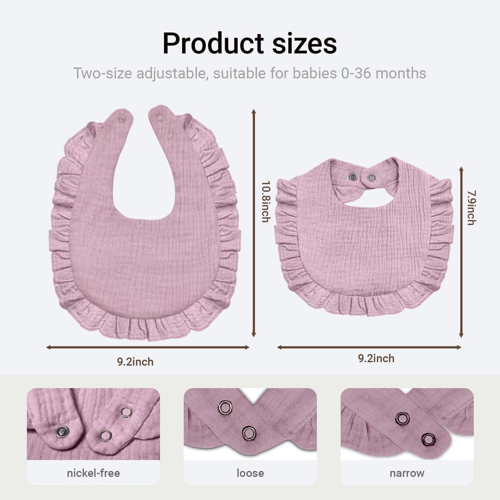 NISXABEBE bibs with nickel-free snaps for adjustable, secure fit.