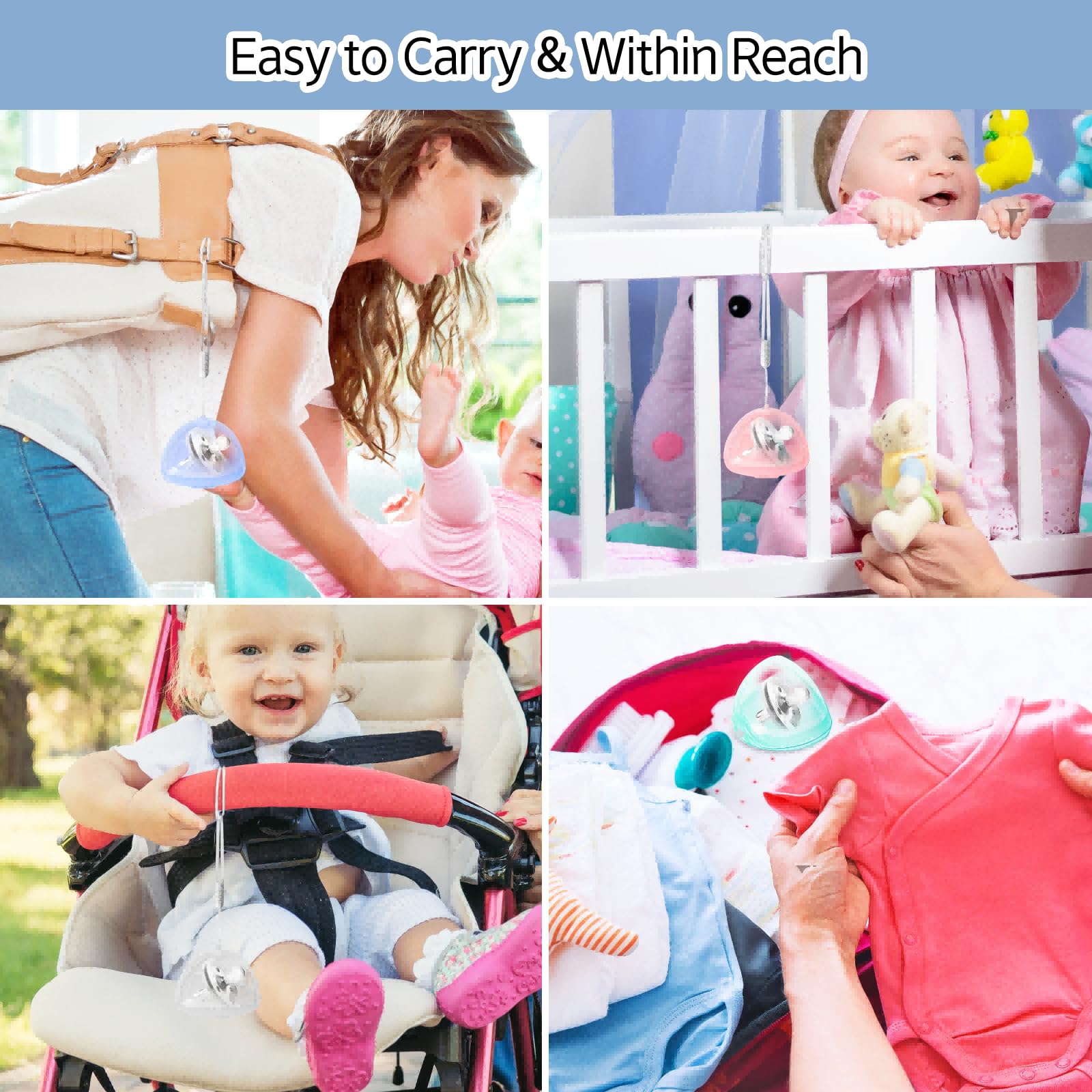 NISXABEBE portable pacifier case for diaper bags keeps essentials organized.