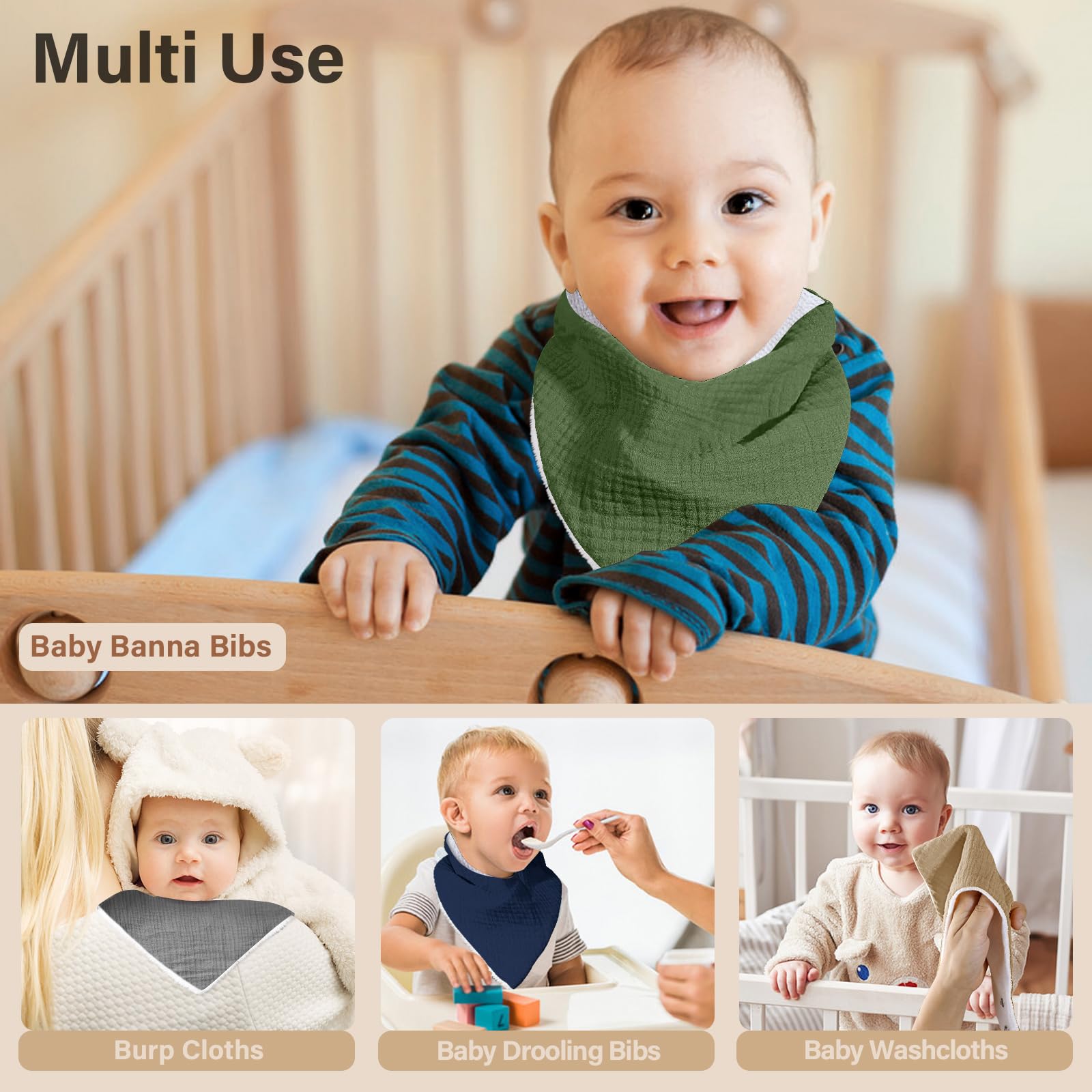 NISXABEBE muslin baby bib gift-ready set ideal for gifting.