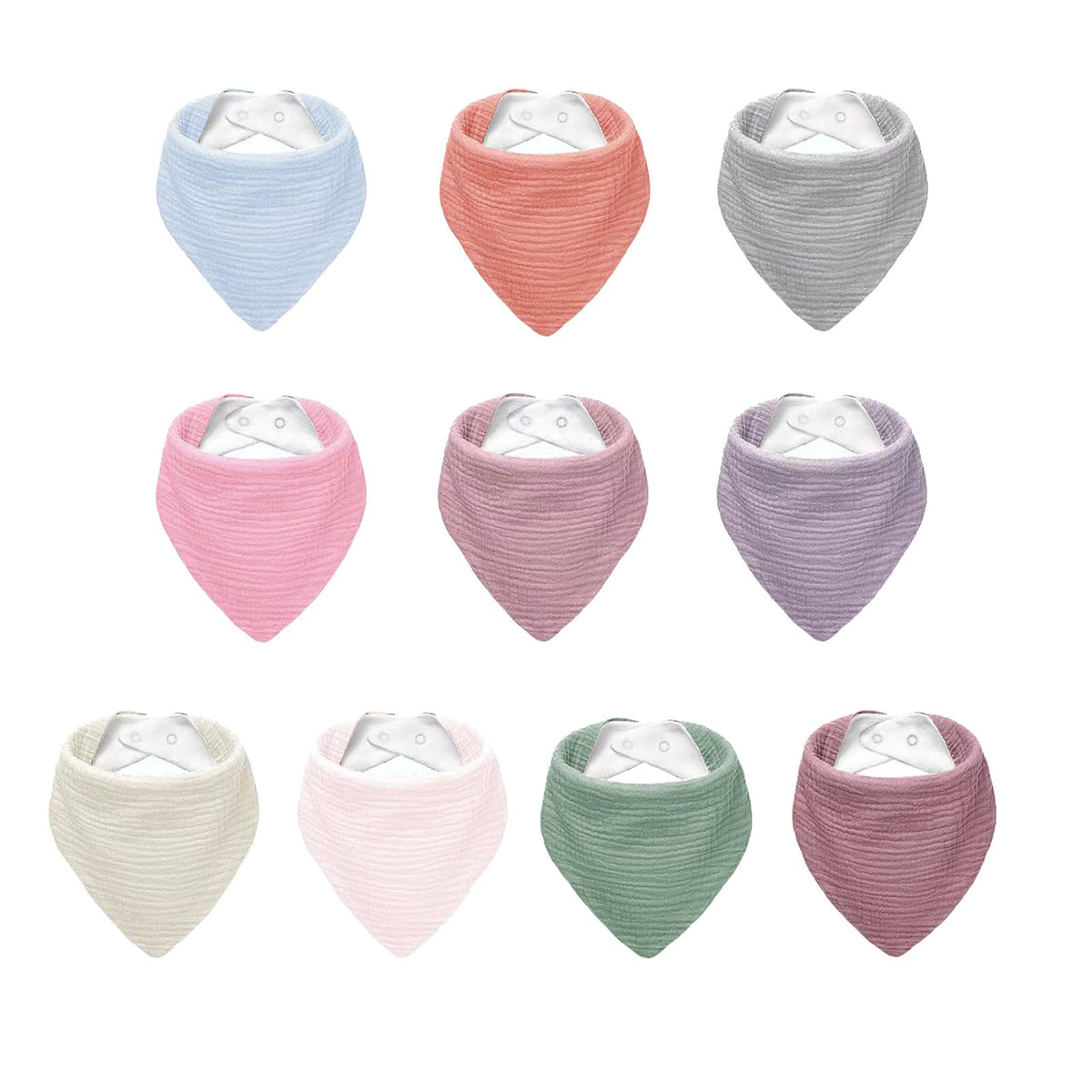 NISXABEBE muslin baby bib with soft triangular bandana for teething drool.