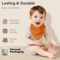 NISXABEBE muslin bib six-pack of solid colors on display.