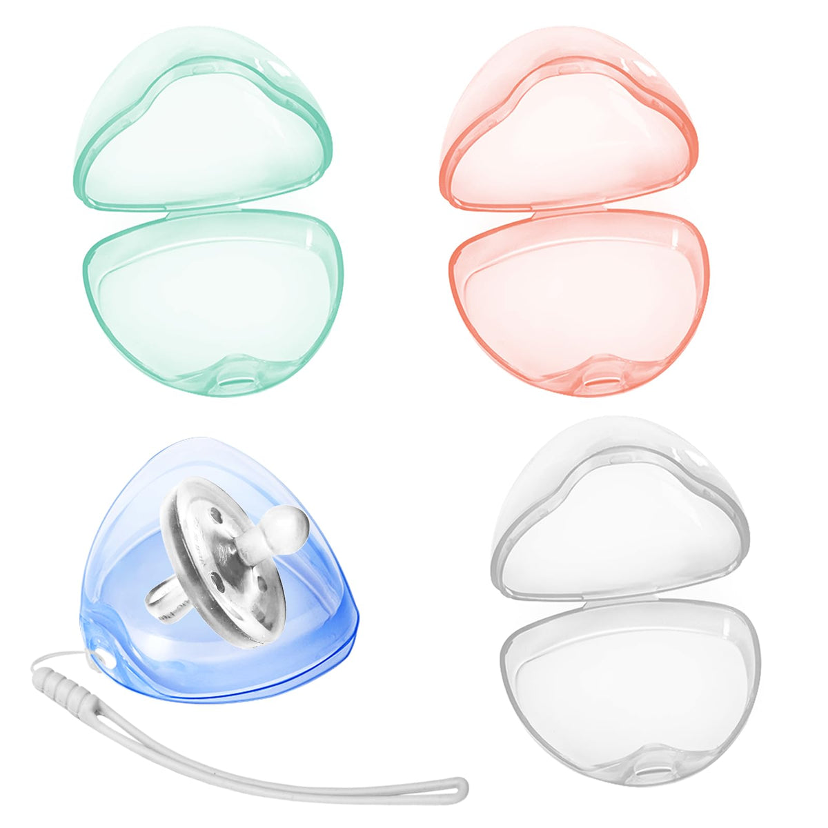 NISXABEBE pacifier case four-pack keeps soothers clean and dry on the go.