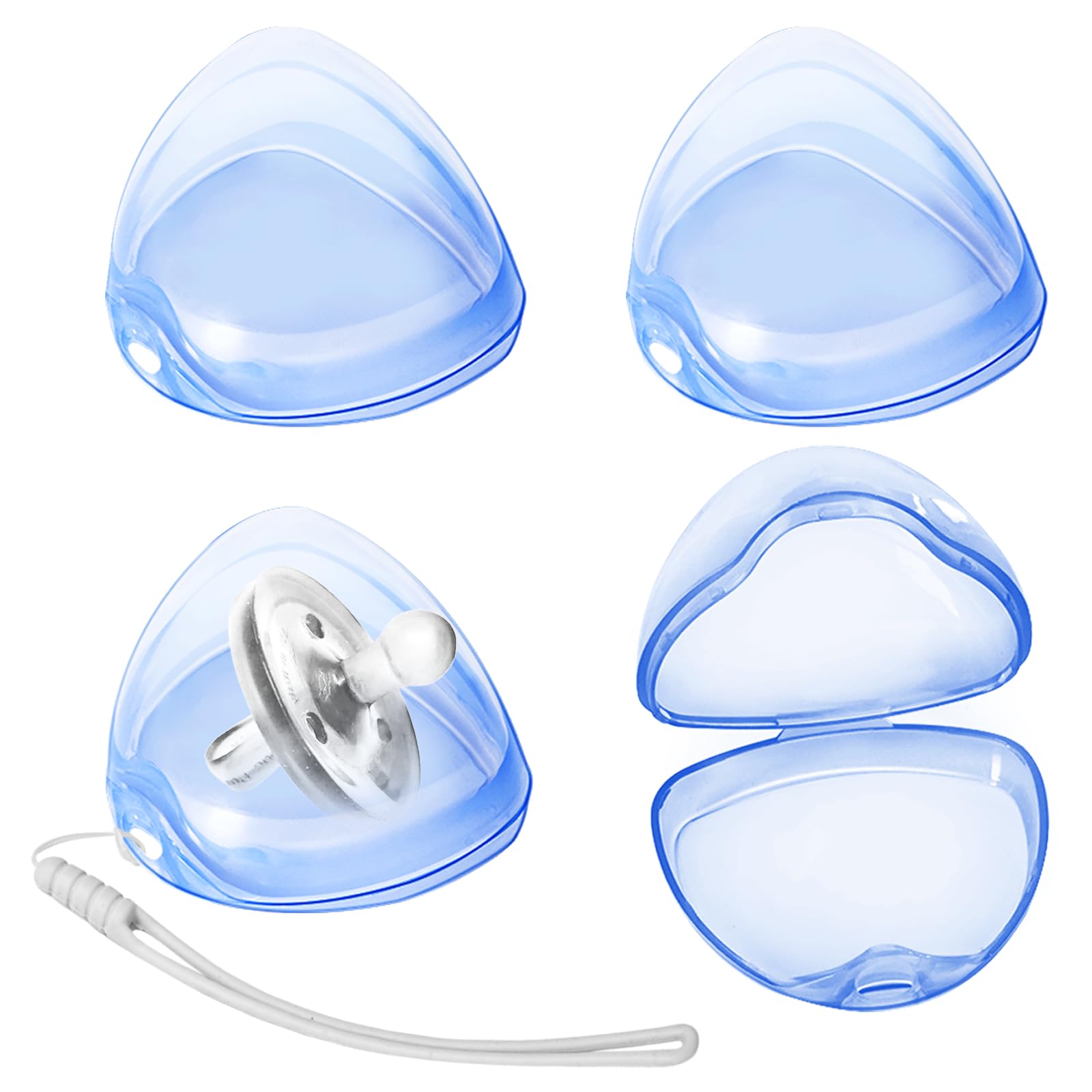 NISXABEBE pacifier case 4-pack transparent keeps pacifiers clean and dry