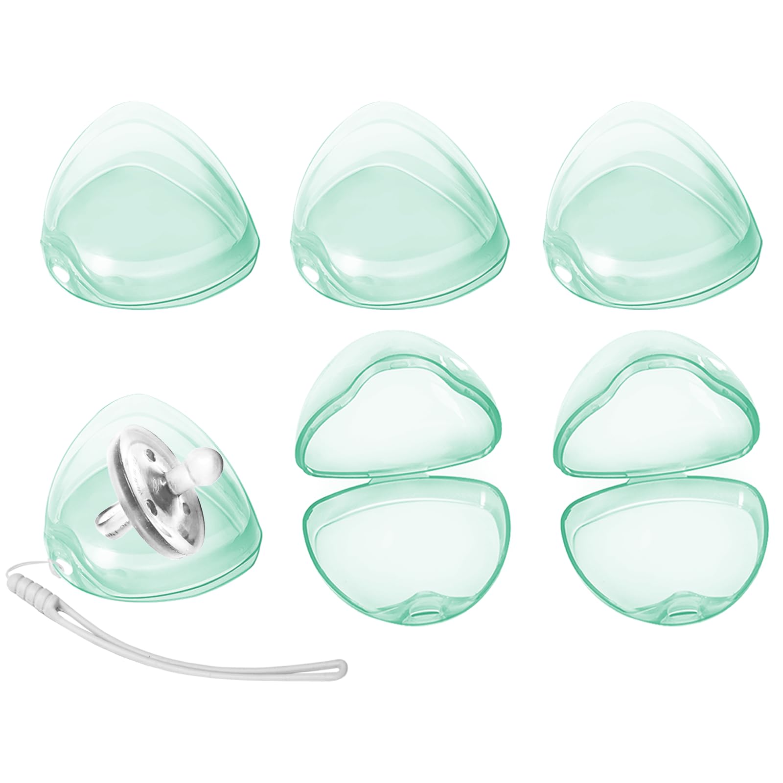 NISXABEBE pacifier case 6-pack keeps pacifiers clean and portable.