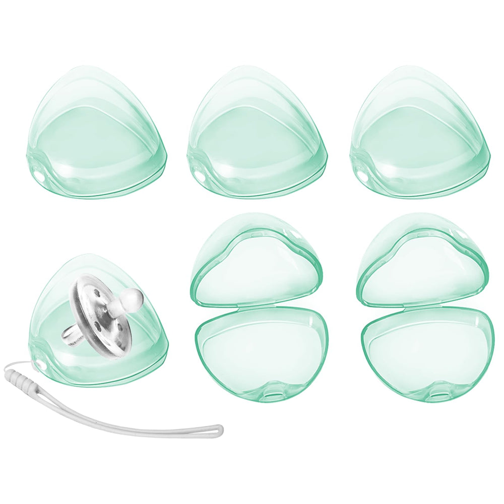 NISXABEBE pacifier case 6-pack keeps pacifiers clean and portable.