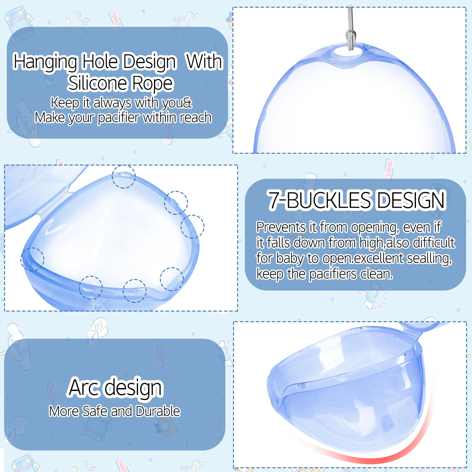 NISXABEBE pacifier case with secure buckle protects contents from opening