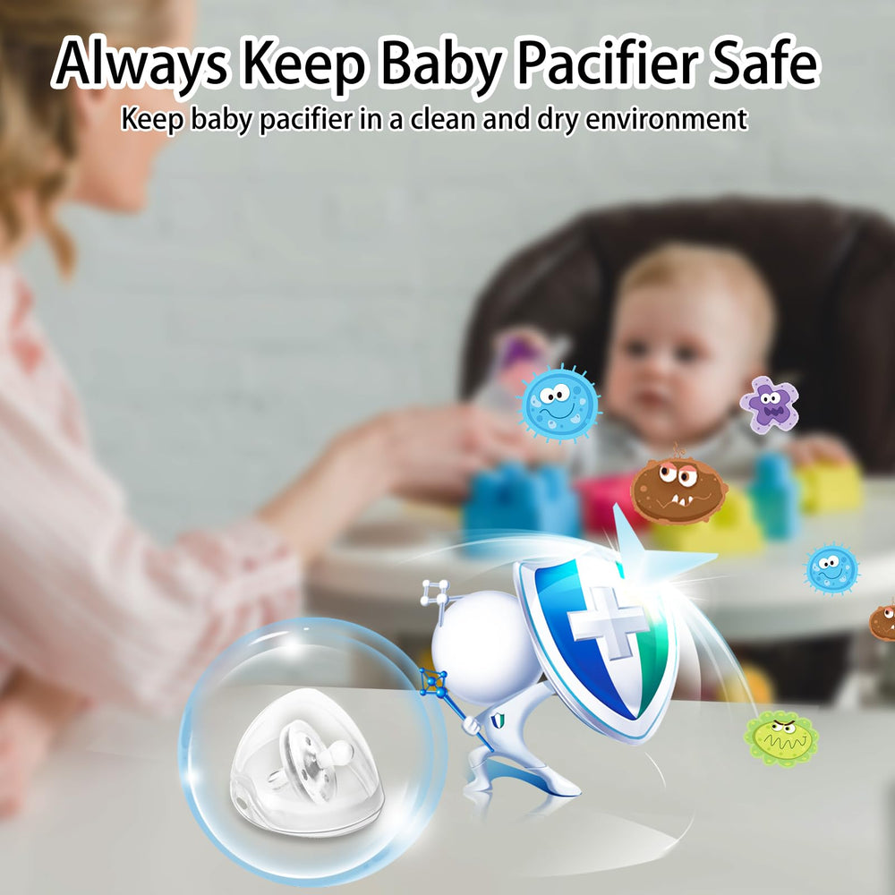 NISXABEBE pacifier case with silicone lanyard for easy hanging.
